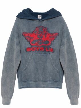 Boys Lie Stitch Me Up Terry Natural Racer Hoodie